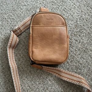 Tan Telena Leather Crossbody Bag